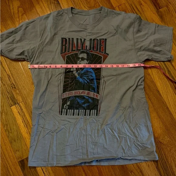 Billy Joel Gray Graphic T-Shirt - Picture 3 of 4